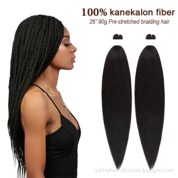 26" braid pre stretch ombre 100% kanekalon jumbo braids for african hair synthetic pre stretched braiding hair